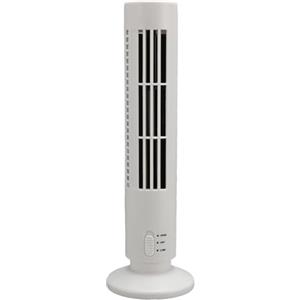 Mimdixy Ventilatore a torre per camera da letto, ventilatore silenzioso senza pale a 2 velocità, ventilatori da tavolo portatili da scrivania da 14,2 pollici per camera, casa, ufficio (Bianca)