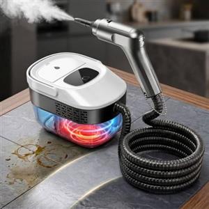 Julymoda Pulitore a Vapore Portatile 2500W con Serbatoio 1.6L, Pistola a Vapore 3 Bar 3 Livelli Regolabili con 14 Accessori per Pavimenti Cucina Divano Auto Vetri