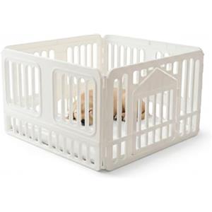 AqpetFriends Recinto per Cani da Interno 97x97x60h cm in plastica con Porta - Box Modulare colore Bianco per Cuccioli e Animali Domestici - Parco Recinzione per Casa, Gatti e Cani