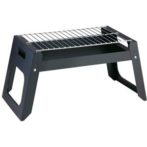 alpina Barbecue portatile a carbonella con griglia rimovibile - Barbecue a carbonella con contenitore a carbonella - Dimensioni compatte 47 x 22 x 23 cm