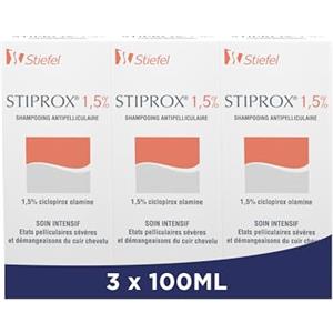 Stiproxal Shampoo Antiforfora 1,5% Cura Intensiva, elimina efficacemente la forfora e calma il prurito della pelle Cavelu, confezione da 3 x 100 ml