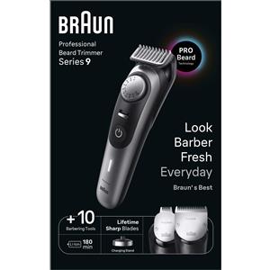 Braun BeardTrimmer BT9420 Regolabarba Cordless Uomo Nero Grigio