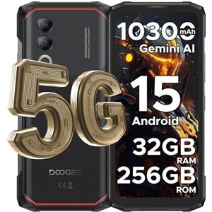 DOOGEERugged Blade 20 Turbo Rugged Smartphone 5G, 32GB + 256GB/TF 2TB, 10300mAh/33W, Dimensity 7050 Telefono Indistruttibile, Android 15 Celluare Antiurto,50MP/5G Dual SIM/IP68/OTG/Face ID