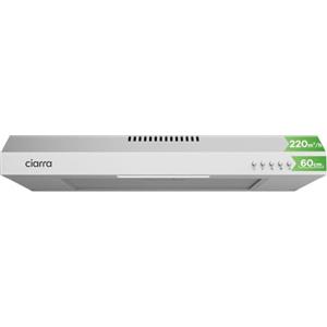 CIARRA Cappa Aspirante Sottopensile 60 cm, Scarico/Ricircolo, CAS6903B