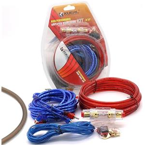Funmo Kit cavi amplificatore per auto Funmo 10GA, kit di collegamento, kit di installazione cavi amplificatore per auto, kit di collegamento cavi amplificatore, kit di installazione, kit di 4 cavi da 5 m,