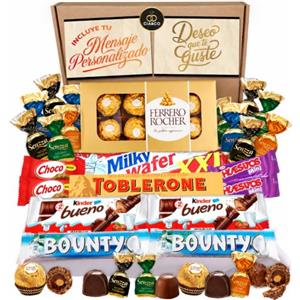 Cia&Co Ferrero Rocher, Toblerone, Kinder Bueno, Bounty Coconut, Mars, Twix E Deliziose Barrette Choco E Huesitos Confezione Regalo Dolci - 20 Cioccolatini