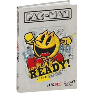 Quo Vadis - Agenda scolastica - 2026-2027 - Eurotextagenda - Giornaliera - Multilingua - Pac man - Ready - 12 mesi da agosto a luglio - 12x17 cm - Carta Clairefontaine Bianca - Prodotto in Francia