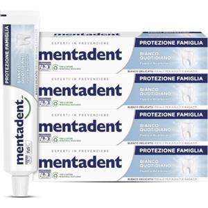 Mentadent Dentifricio Protezione Famiglia Bianco Quotidiano- 4x75gr