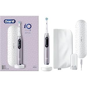 Oral-B iO Spazzolino Elettrico Serie 9, Edizione Speciale, si collega all'app mobile Oral-B, con tecnologia magnetica iO, custodia da viaggio con funzione di ricarica, borsa per cosmetici, quarzo rosa