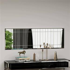 Dmora - Specchio Pyxis, Specchiera, Articolo d'arredo a muro, Decorazione con specchio, 40x2h120 cm, Bianco