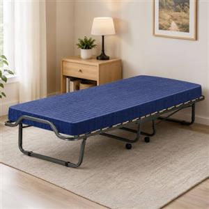 Talamo Italia - Letto pieghevole Venera, Brandina con rete 15 doghe, Materasso incluso, Lettino salvaspazio, 100% Made in Italy, 80x190h39 cm