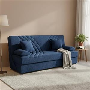 Dmora Divano Letto 3 Posti Ramon 81x181 cm Nero Contenitore Reclinabile, Posti a Sedere 3