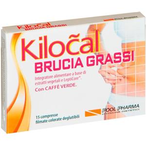 POOL PHARMA Srl Kilocal Brucia Grassi 15 Compresse - Complemento Alimentare con Estratti Vegetali e Lepticore con Caffè Verde