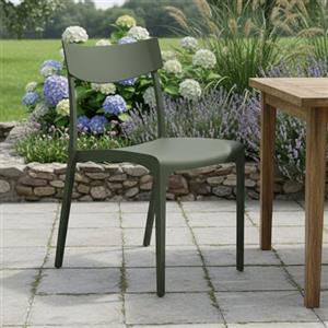 Dmora - Sedia da esterno Orcus, Seggiola da giardino, Seduta outdoor multiuso, Panchina da giardino, Made in Italy, 54x46 h80 cm, Verde