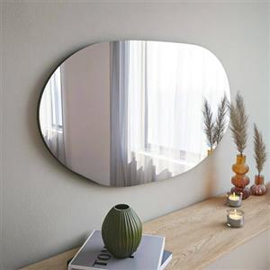 Dmora - Specchio Pelagus, Specchiera, Articolo d'arredo a muro, Decorazione con specchio, 52x2h89 cm, Nero