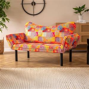 Dmora Divano Letto 2 Posti Aquilonis 150x65 cm Multicolore Contenitore Reclinabile, Braccioli