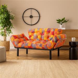Dmora Divano Letto 2 Posti Zeeusis 155x70 cm Multicolore Contenitore Reclinabile, Braccioli