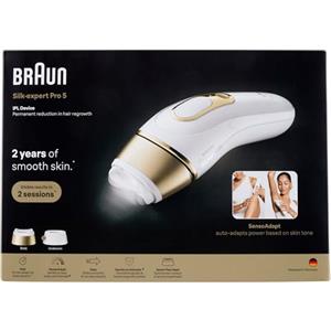 Procter & Gamble Braun IPL Smart Silk ·expert Pro 5, rimozione dei peli laser a casa, depilazione durevole, con custodia, 2 accessori, PL5210