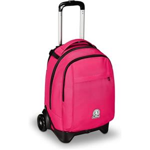 Invicta Trolley Scuola New Tech Solid, Rosa, 3 in 1, Zaino con Carrello Sganciabile, Multi tasche, Maxi Capienrte, Scuola, Viaggio e Tempo Libero, Ragazzi