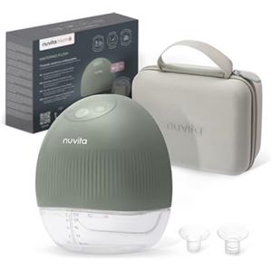 Nuvita 1264W Tiralatte Elettrico Indossabile 3 Fasi con Vibro-Stimolazione - Silenzioso, Portatile, Batteria Ricaricabile USB-C, 4 Cicli Completi, Coppa Silicone 24mm con Riduttori, Custodia Rigida