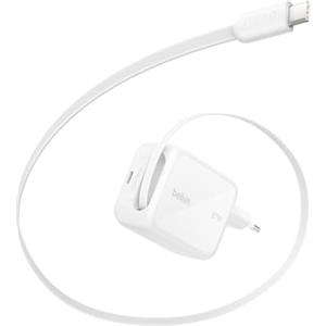 Belkin Caricabatterie USBC GaN 67W con Cavo USB-C Retrattile 1m e Porta USB C, Caricatore per iPhone, Ricarica Rapida per iPhone 17, 16 Series, Galaxy S26 Series, AirPods, Tablet, MacBook e Chromebook