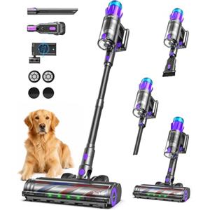 Redkey P9 Pro Aspirapolvere Senza Fili 68KPa/650W/80Min, Scopa Elettrica Senza Fili Potente Verticale con Antigroviglio, Display LED, Aspirapolvere per Animali/Pavimenti/Tappeti/Auto/Capelli