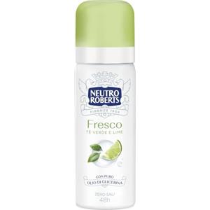 Neutro Roberts, Deodorante Spray Fresco Verde, 50 ml | Té Verde e Lime, Senza Sali di Alluminio, Zero Macchie, con Olio di Glicerina, 48h