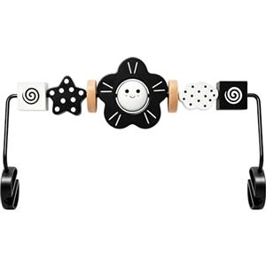Kinhzrude Giocattolo per dondolo per bambini, compatibile con BabyBjorn Balance Soft & Bliss, arco da gioco girevole in legno per bambini, giocattolo per lo sviluppo sensoriale (sorriso bianco e nero)