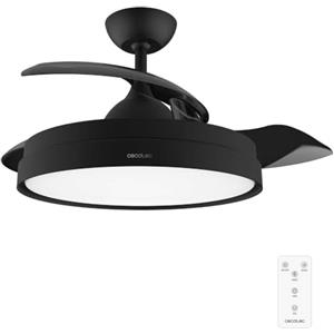 Cecotec Ventilatore da Soffitto con Luce e Pale Retrattilie EnergySilence Aero 4280 invisibile Black. 40 W, diametro 42" (106 cm), timer, 3 tonalità di luce, funzione estate-inverno, nero