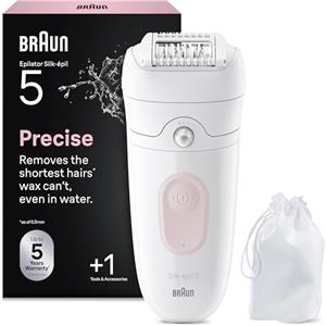 Braun Silk·épil 5, epilatore da bagnato e asciutto, per una facile rimozione dei capelli, pelle liscia a lungo, 5-011, fenicottero rosa