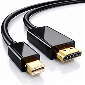 QGECEN Cavo Mini DisplayPort a HDMI 1.8m, 4K Adattatore Thunderbolt a HDMI [Unidirezionale] Connessione Stabile, per MacBook Air (2010-2017), MacBook Pro (2010-2015), Surface Pro 3/4/5/6, Monitor