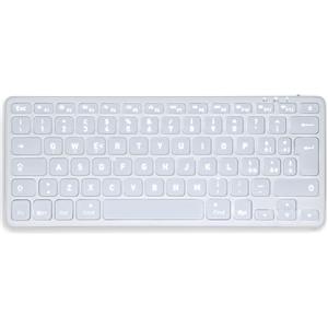 Perixx PERIBOARD-832M Tastiera Wireless Mini Retroilluminata, Bluetooth 5.1, Tasti a Forbice, Ricarica USB-C, Compatibile con macOS 11.2.1+, Layout Italiano QWERTY, Bianco