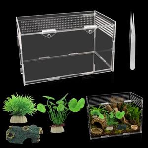 CHENYU Terrario Acrilico 360° Teca per Rettili 20 x 12 x 12 cm
