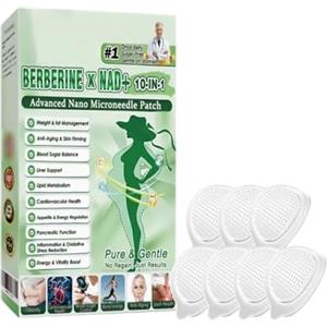 Générique Moringa & Berberine 10-IN-1 Advanced Nano Microneedle Patch, Natural Ingredients Patches,Firming Skin, Easy To Apply Ideale per uomo e donna