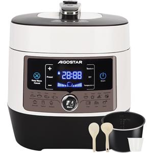 Aigostar Pentola a Pressione Elettrica 5.5L 1000W Multicooker, Bianco