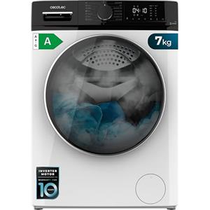 Cecotec Lavatrice Carica Frontale 7kg Bolero Dresscode 7610 Inverter A. Bianco, 1400 Giri/Min, Funzione Vapore, Motore Inverter Plus, 15 Programmi, Classe A, Display LED, Sistema Antischiuma