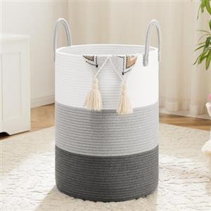 QUXV Cesto Portabiancheria Extra Grande, 38 x 50 cm Cesto Biancheria Sporca con Manici, Cesta Giochi Bambini per Salotto, Bagno, Coperte