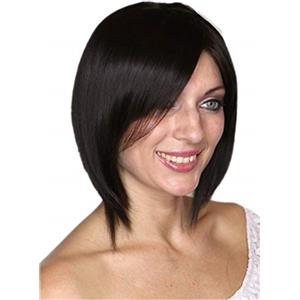 Prettyland Parrucca da donna liscia corta opaco naturale caschetto Bob per la vita di tutti i giorn marrone-nero C353