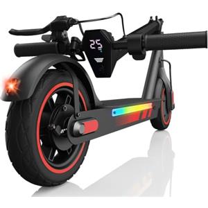 Keemigo Monopattino elettrico,Motore da 500W,Pneumatici da 10'',25 Km/h,50Km di Autonomia,Monopattino elettrico adulto con doppia sospensione e doppio sistema di illuminazione,Controllo APP intelligente