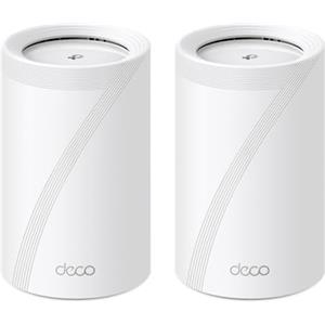 TP-Link WiFi 7 Deco BE65(2-pack) Router Mesh WiFi, BE 9214Mbps Tri-Band, Canali 320 MHz, Porta Ethernet da 2,5 Gbps, Alexa, Funziona con Qualsiasi ISP e Modem, 2 Pezzi
