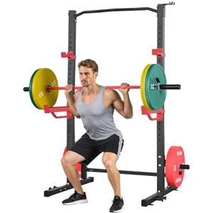 VEVOR Power Tower Dip Station Multifunzionale per Palestra Domestica, Attrezzatura per Allenamento della Forza da 453 kg con 4 Pioli per Fasce, Ganci a J Regolabili e Barre di Sicurezza