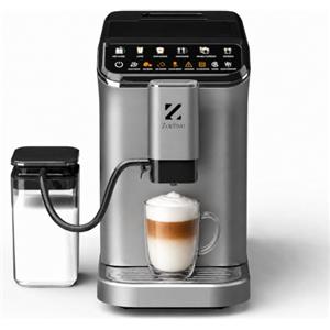 ZACHVO Macchina Caffè Automatica per Grani - Espresso Autentico, Sistema Latte per Colazione, 15 Livelli Macinatura, Doppia Caldaia, Pulizia Facile