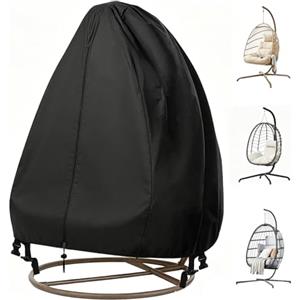 FLYMEI 【Aggiornato】 Coprisedia da giardino sospeso con cerniera, copertura per sedia a dondolo in vimini resistente, impermeabile, resistente alle intemperie, antivento