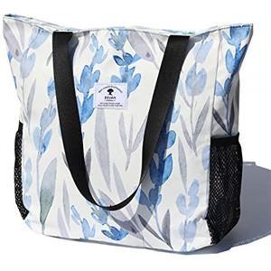 ESVAN Borsa a tracolla grande con motivo floreale, impermeabile, per palestra, spiaggia, viaggi, vita quotidiana
