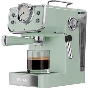 EVVO Intensa Retro Macchina da caffè Espresso, Acciaio Inossidabile 18/8, Verde Acqua
