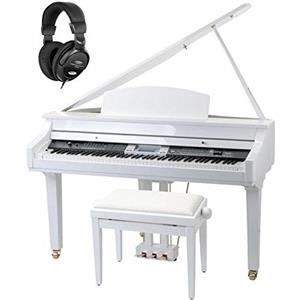 Classic Cantabile, GP-500 - Pianoforte a codino digitale, finitura bianco lucido, inclusapanca + cuffie