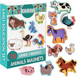Magdum Magneti da frigorifero per bambini 15 magneti Animali della fattoria