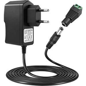 Snugloo Alimentatore 12 V 2 A 24 W, trasformatore AC 100-240 V 50/60 Hz Adattatore universale con 5,5 x 2,1 mm DC Connettore, spina EU caricabatterie per strisce LED, telecamera CCTV, TV Box, Router, Monitor