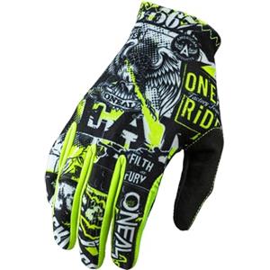 O'NEAL | Guanti Moto & Motocross | MX MTB DH FR Downhill Freeride | Materiali resistenti e flessibili, palmo ventilato | Matrix Glove Attack | Unisex | Nero Neon Yellow | Taglia L