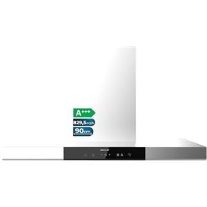 Cecotec Cappa Aspirante a T 90 cm Bolero Flux TT 909500 Slim Inox A+++. Aspirazione 829,5 m³/h, Controllo Gestuale e Doppio Booster, Filtri Lavabili, Classe A+++, Sensore di Calore